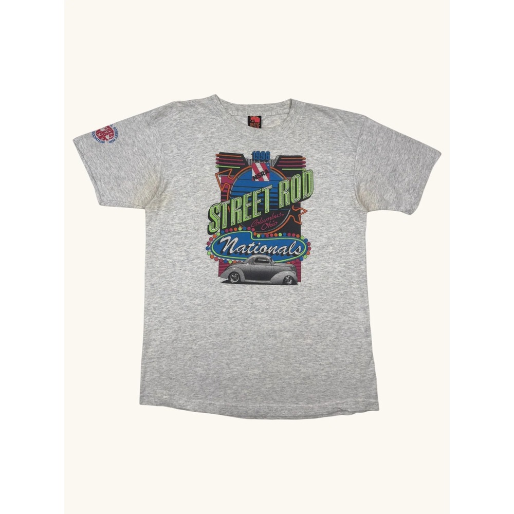 Vintage 1996 NSRA Street Rod Nationals T-Shirt Columbus Ohio Native Sun Grey L